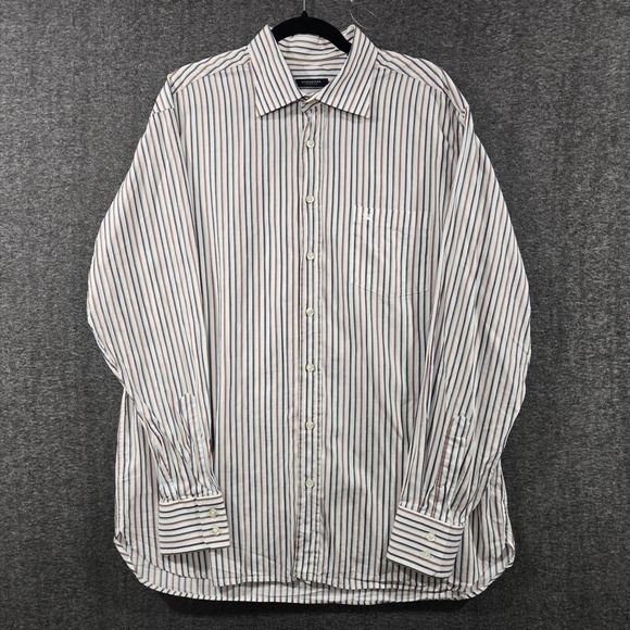 Men's Burberry London Button Up Shirt Casual Size‎ 44 Long Sleeve Stripe - Picture 5 of 11